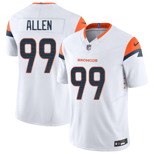 Men's Denver Broncos #99 Zach Allen White 2024 F.U.S.E. Vapor Limited Football Stitched Jersey